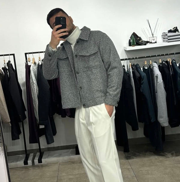 Giacca bomber in lana