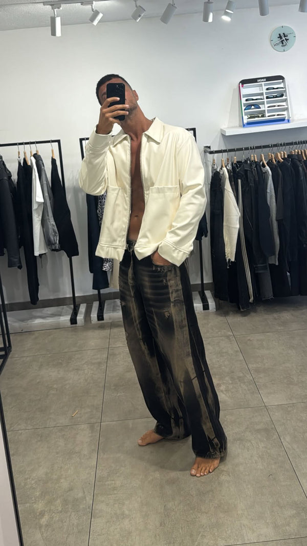 Jeans baggy sabbiato
