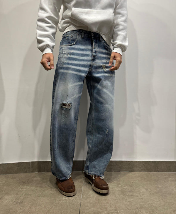 Jeans baggy sabbiato